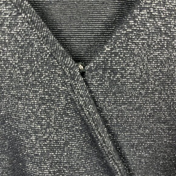 WHBM Wrap Top Womens Size Medium Gray Shimmer Faux Surplice Banded Waist - Picture 3 of 9